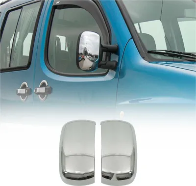 Image de Coques de Rétroviseurs pour Fiat Doblò 2000-2010 en ABS Argent