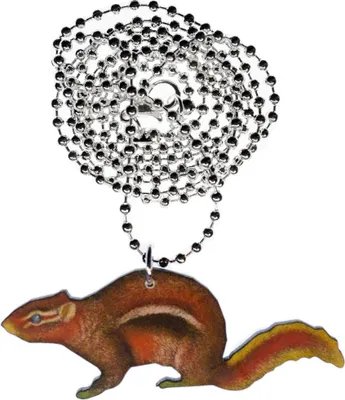 Produktbild von Streifenhärnchen Halskette Miniblings Kette 80cm Holz bedruckt Eichhörnchen