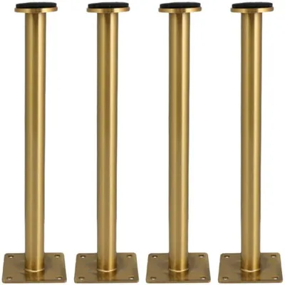 Obrázek produktu pro Výškově nastavitelné nábytkové nohy z nerezové oceli, 25 cm – Výškově nastavitelné 0–2 cm – Sada 4 kusů – Pro stoly a skříňky –