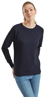 Image de Fruit of the Loom - Sweat-shirt léger pour femmes à manches raglan LT1389 (XS) (bleu marine)