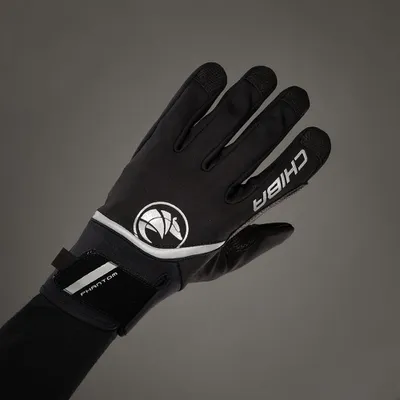 Produktbild von CHIBA Phantom - Radhandschuhe L schwarz/schwarz, Softshell, winddicht, Touchf...