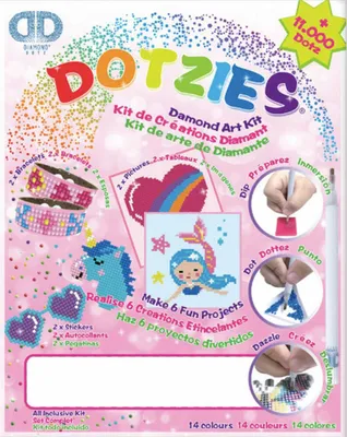 Zdjęcie produktu dla Zestaw naklejek DIAMOND DOTZ® Diamond Painting z 6 wielokolorowymi motywami