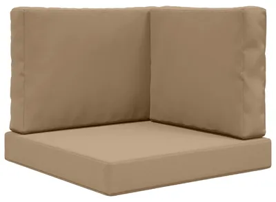 Image de Coussins de canapé d'extérieur vidaXL, lot de 3, taupe, polyester