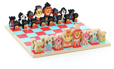 Image de Vilac jeu de stratégie Jeu d'échecs illustré – dès 5 ans, pour enfants, en bois, jouet de marque de qualité