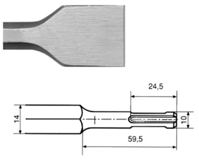 Produktbild von RENNSTEIG 212 25014, Rotationshammer-Meißelbefestigung, Universal, AEG, Black & Decker, BOSCH, DeWalt, Duss, HILTI, HITACHI, Kress, Makita, Metabo, Milwaukee, Sparky, Schwarz, 250 mm, 345 g