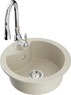 Produktbild von Mexen Diego 1-Becken-Granit-Spüle mit Mischbatterie Savita, Beige - 6512-69-672601-00