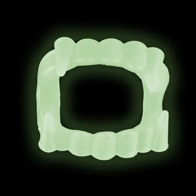 Immagine prodotto di Denti da vampiro per bambini, bianchi e luminescenti al buio, Halloween - taglia unica
