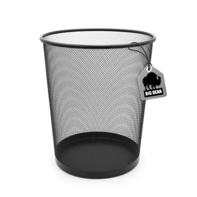 Produktbild von BigDean Papierkorb Büro Mülleimer schwarz 20L Draht - Mülleimer Büro Trash Can Papiermülleimer Abfalleimer Mülleimer