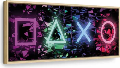 Produktbild von Italienischer Leinwand Leinwandbild - Fun Symbols (1 Part) Narrow 150x50 cm Streetart i-A-0203-b-a