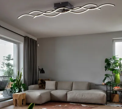 Produktbild von JUST LIGHT WAVE LED Deckenleuchte Warmweiss 28W Schwarz/Weiß 15166-18