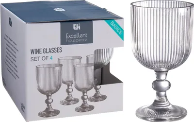 Obrázok produktu pre Sada pohárov na víno Reliéfní, 165 mm – priehľadné, značka H&L