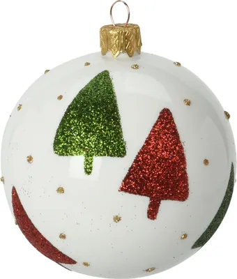 Produktbild von Weihnachtsschmuck Kugel ø 8cm, grün/roter Baum