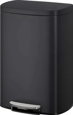 Immagine prodotto di Portarifiuti da cucina, acciaio inox, coperchio con chiusura morbida, nero