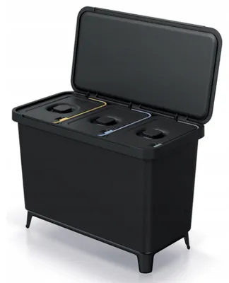 PROSPERPLAST Mülleimer Systema 3x10L Schwarz Recycling