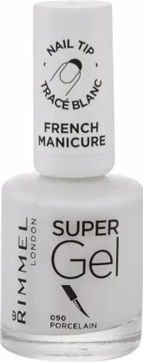 Zdjęcie produktu dla Rimmel Super Gel French Manicure, 12 ml, Biały, Porcelain, Kolorujący, Szczotka, BUTYL ACETATE, ETHYL ACETATE, NITROCELLULOSE, ACETYL TRIBUTYL CITRATE, ISOPROPYL ALCOHOL,...