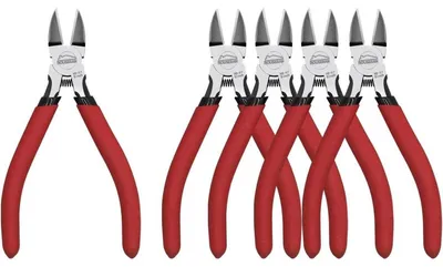 Productafbeelding van Schaartangset, 5 stuks, 127 mm, antisliphandvat, rood, voor modelbouw