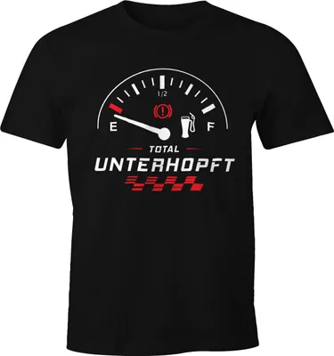 Produktbild von Herren T-Shirt Total Unterhopft Bier Tankanzeige Tacho Fun-Shirt Moonworks®  XL