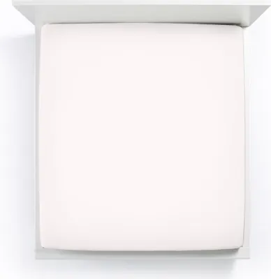 A top-down view of a mattress protector on a white background.