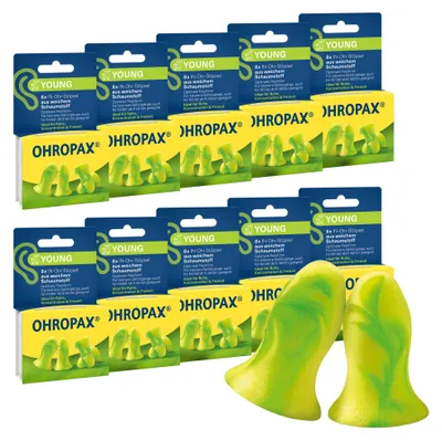 Produktbild von OHROPAX Young Ohrstöpsel 10x8 Stück – Schaumstoff-Gehörschutz