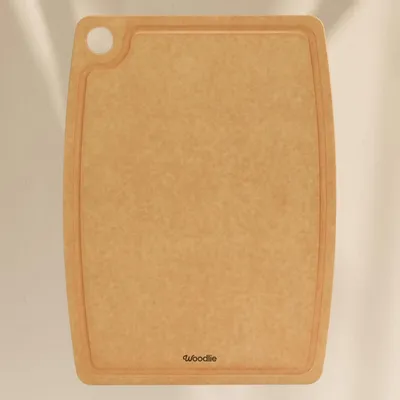 Produktbild von Schneidebrett 37 x 27.5 cm, Holzfaser, spülmaschinenfest, mit Saftrille, für Küche