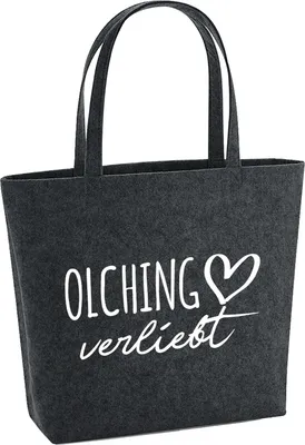Produktbild von Huuraa Filzshopper Olching verliebt 22 Liter Charcoal Melange Filztasche Geschenkidee