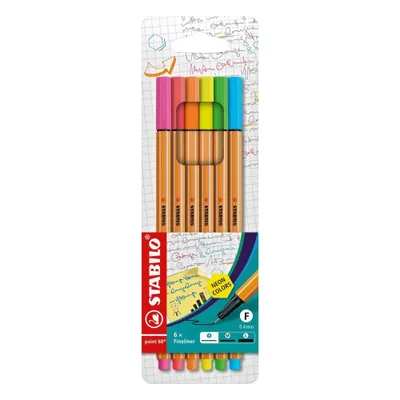 Zdjęcie produktu dla Fineliner - STABILO point 88 - 6-pak - kolor neonowy