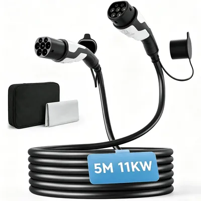 Produktbild von HOMCOM Typ 2 EV Ladekabel, 11 kW, 16 A, Mode 3, 3-Phasen, 5 m Schnellladekabel
