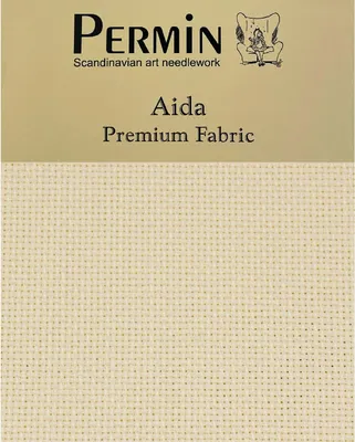 Produktbild von Permin Precut 16 ct. Aida 355 Farbe 22 Elfenbein, Handarbeitsstoff für Kreuzstich 43x50 cm