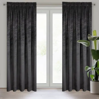Produktbild von Vorhang RIVA schwarz 140x270 cm  Kräuselband Tunnelzug Tunneldurchzug