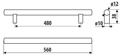 Immagine prodotto di Ringhiera RE29, acciaio inox, 480 mm