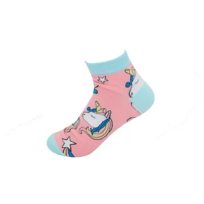 bunte Socke mit Einhörnern