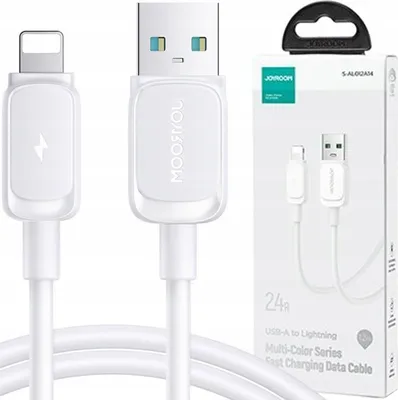 Image de Câble Joyroom Multi-Color Series A14 Lightning / Usb-A 2.4A 1.2 M - Biały