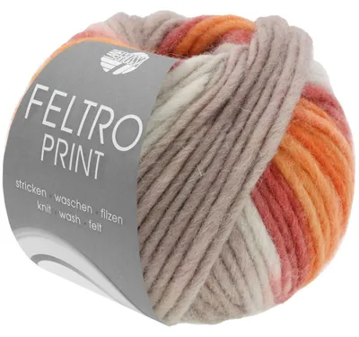Produktbild von Lana Grossa - Feltro Print  0394 beige taupe rost orange