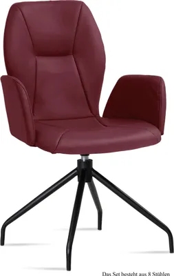 Produktbild von Armlehnstuhl drehbar (8er-Set) Dorett 58x92x60 Schwarz/Marsala