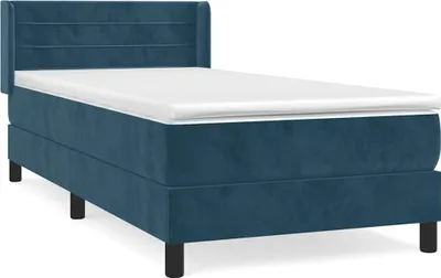 Imagen del producto de Cama con somier y colchón de la marca vidaXL, color azul oscuro, 80x200 cm, tapizada en terciopelo