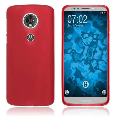 Produktbild von PhoneNatic Case kompatibel mit Motorola Moto E5 Plus - rot Silikon Hülle matt Cover