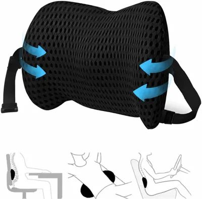 Produktbild von Lendenkissen ergonomisch, 4D geformt, Memory-Schaum, für Büro und Auto