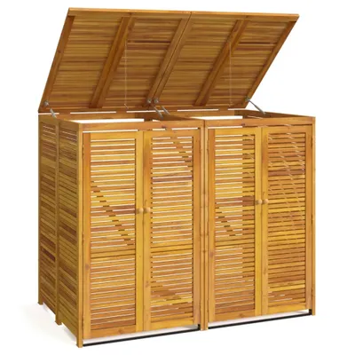 Produktbild von Mülltonnenbox für 2 Tonnen 140x89x117 cm Massivholz Akazie