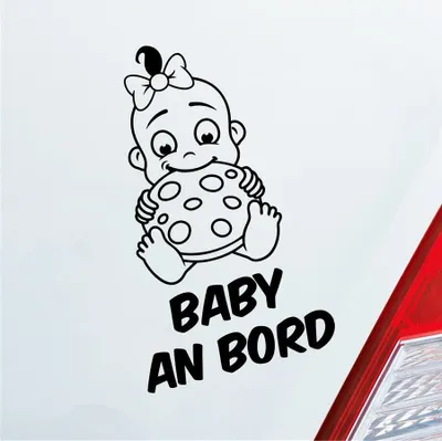 Produktbild von Auto Aufkleber Baby an Bord on Tour Lustig 17x28 cm Schwarz Matt Sticker Heckscheibenaufkleber