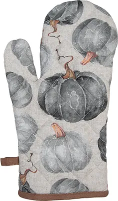 Produktbild von Clayre & Eef Ofenhandschuh 18x30 cm Grau Baumwolle Kürbis