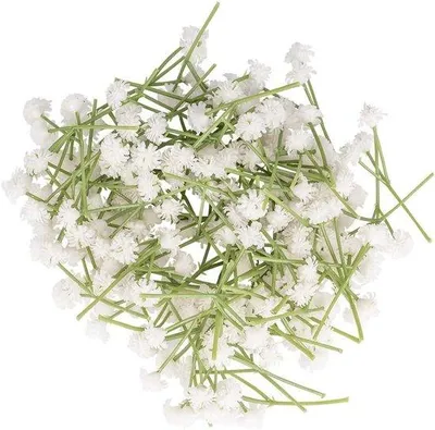 Immagine prodotto di Rami di fiori artificiali, 40 g, lunghezza 5 cm, 13 cm, bianchi, decorativi
