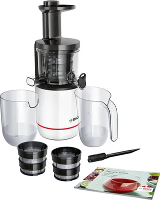 Obrázek produktu pro Bosch MESM500W, Pomalý odšťavovač, Černá, Bílá, 1 l, Bezpečnostní svorka, Plast, Nerezová ocel
