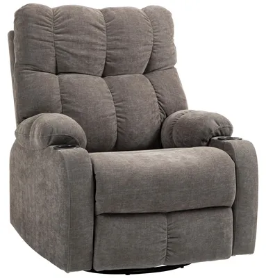 Produktbild von Relaxsessel mit Fußstütze, Liegesessel, drehbar, bis 150 kg, Stahlrahmen, 88x96x108cm, Hellbraun