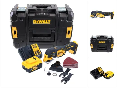 Image de DeWalt DCS355P1 Outil oscillant multi-cutter sans fil 18V Brushless + 1x Batterie 5,0Ah + Chargeur + Coffret TSTAK + Accessoires 29 pcs.