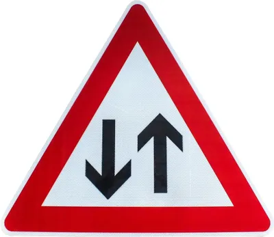 Produktbild von ORIGINAL RA2 Verkehrszeichen Nr. 125 * Gegenverkehr * SL 900 mm StVO RAL RSA-21 Verkehrsschild Warnschild Straßenschild Hinweisschild Baustellenschild