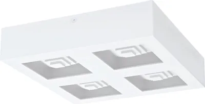 Produktbild von EGLO LED Deckenleuchte Ferreros, 4 flammige Deckenlampe, Wohnzimmerlampe, Küchenlampe aus Stahl und Kunststoff, Flurlampe Decke in Weiß