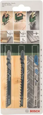 Produktbild von Bosch Stichsägeblattset 3-teilig 1xT111C 1xT244D 1xT118B - 2609256741