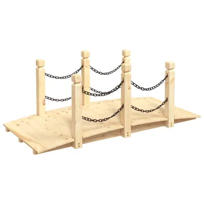 Zdjęcie produktu dla vidaXL Mostek ogrodowy z poręczą łańcuchową 150x67x56 cm z litego drewna świerkowego