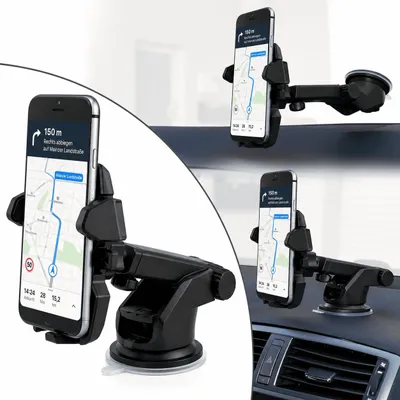 Produktbild von MidGard Auto Handyhalterung, MidGard Auto Halter mit Gel-Saugnapf, ideal für Armaturenbrett oder Windschutzscheibe, einstellbarer Teleskoparm, 360° drehbar für Smartphones