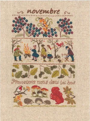 Immagine prodotto di Set punto croce Le Bonheur des Dames "Novembre", schema contato, 18x28cm